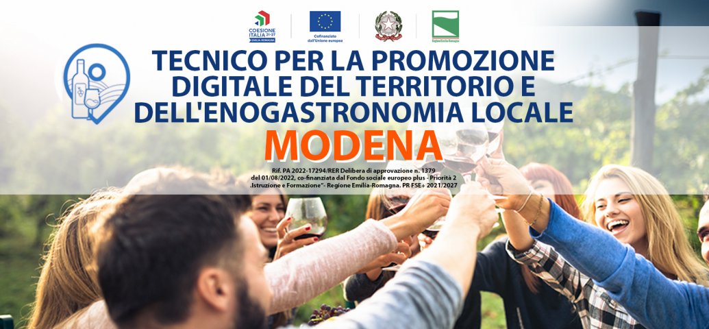 CONTINUANO LE ISCRIZIONI PER IL CORSO IFTS 2022 TECNICO PER LA PROMOZIONE DIGITALE DEL TERRITORIO E DELL'ENOGASTRONOMIA LOCALE A MODENA!